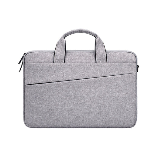 ST03S 15.6 inch Double Side Pockets Wearable Oxford Cloth Soft Handle Portable Laptop Tablet Bag(Grey) by bashfashion