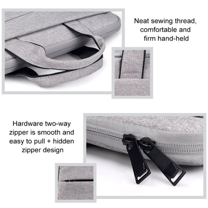 ST03S 15.6 inch Double Side Pockets Wearable Oxford Cloth Soft Handle Portable Laptop Tablet Bag(Grey) by bashfashion