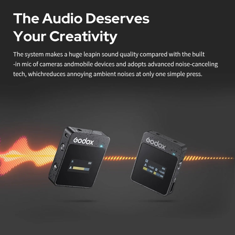 Godox MoveLink II M1 Wireless Lavalier Microphone System with Transmitters and Receiver for DSLR Cameras and Camcorders (Black) by Godox