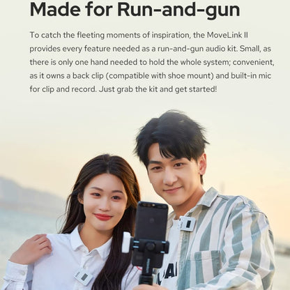 Godox MoveLink II M1 Wireless Lavalier Microphone System with Transmitters and Receiver for DSLR Cameras and Camcorders (Black) by Godox