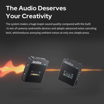 Godox MoveLink II M2 Wireless Lavalier Microphone System with 2 Transmitters and 1 Receiver for DSLR Cameras and Camcorders (White) by Godox