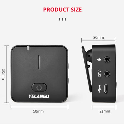 YELANGU MX5S 2.4G Live Broadcast Interview Wireless Recording Camera Microphone, 1 Receiver to 2 Transmitter(Black) by YELANGU