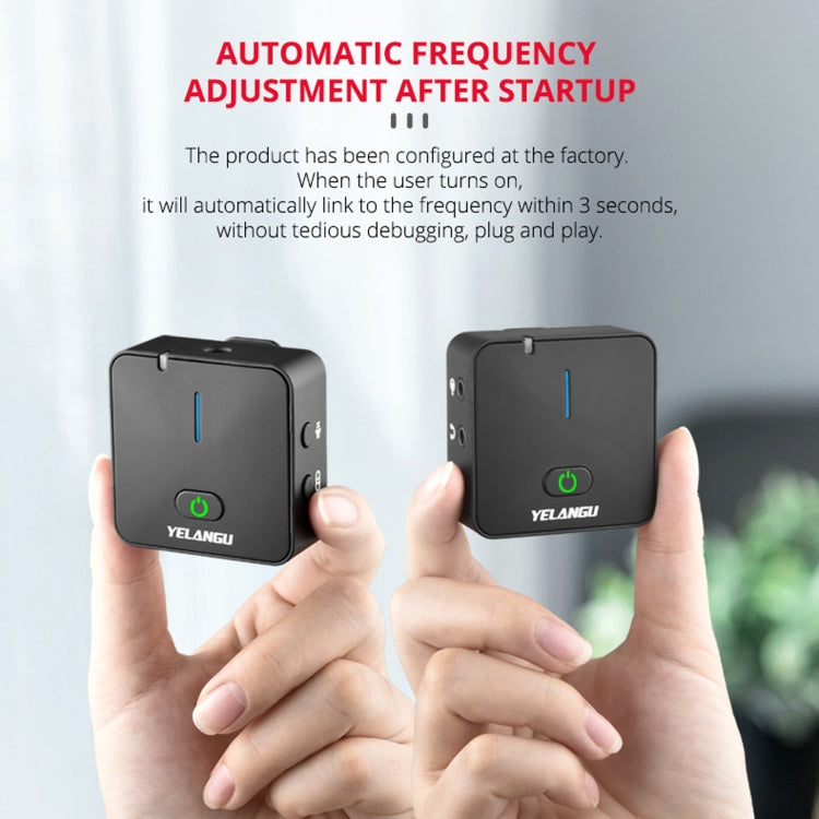 YELANGU MX5S 2.4G Live Broadcast Interview Wireless Recording Camera Microphone, 1 Receiver to 2 Transmitter(Black) by YELANGU