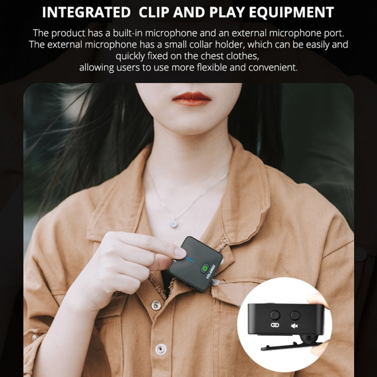 YELANGU MX5S 2.4G Live Broadcast Interview Wireless Recording Camera Microphone, 1 Receiver to 2 Transmitter(Black) by YELANGU