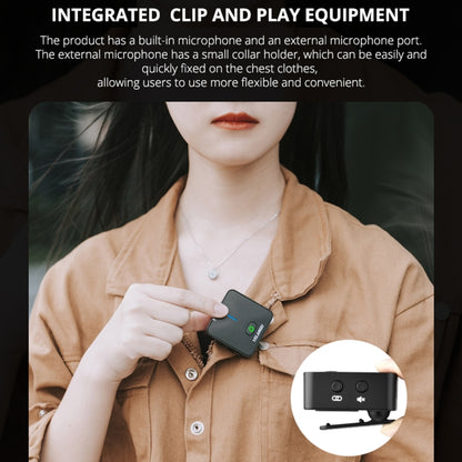 YELANGU MX5S 2.4G Live Broadcast Interview Wireless Recording Camera Microphone, 1 Receiver to 2 Transmitter(Black) by YELANGU