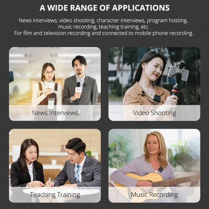 YELANGU MX5S 2.4G Live Broadcast Interview Wireless Recording Camera Microphone, 1 Receiver to 2 Transmitter(Black) by YELANGU