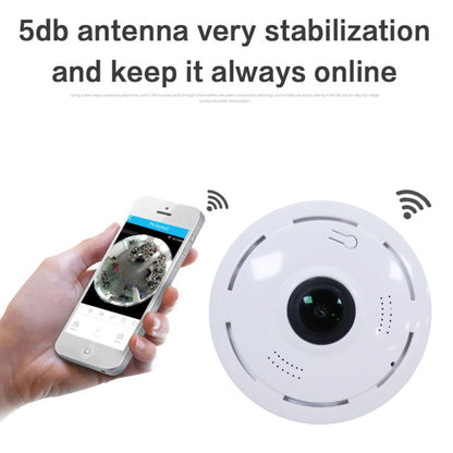 JJX-1801 Fisheye Wide Angle 1.0MP Smart Wireless Wifi IP Camera, Support TF Card (128GB Max) by bashfashion
