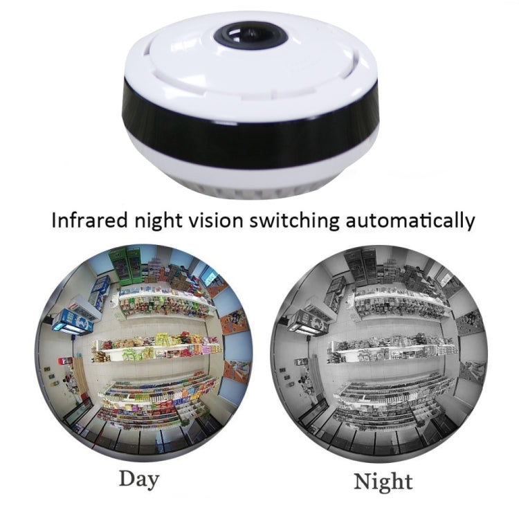 JJX-1801 Fisheye Wide Angle 1.0MP Smart Wireless Wifi IP Camera, Support TF Card (128GB Max) by bashfashion