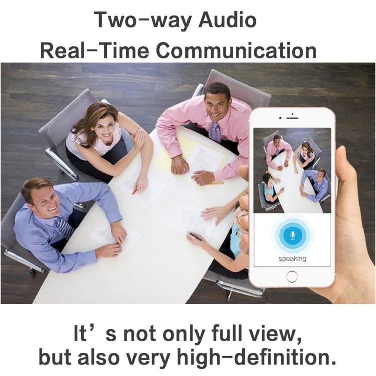 JJX-1801 Fisheye Wide Angle 1.0MP Smart Wireless Wifi IP Camera, Support TF Card (128GB Max) by bashfashion