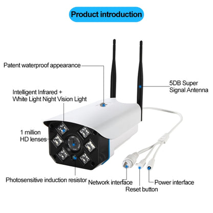 J-06 Indoor and Outdoor 1.0MP Wireless Wifi IP IR Camera, Support Infrared Night Vision / Motion Detection / TF Card (64GB Max), IR Distance: 50m by bashfashion
