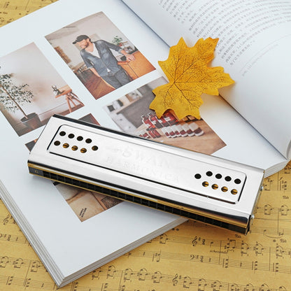 Swan SW24-12A 24-holes Double-sided Harmonica Beginner Polyphony Box Adult Children Beginners Performance by bashfashion