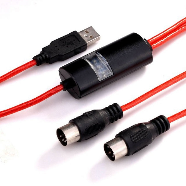WERSI UM-18 USB MIDI Cable MidiPort Midi Cable Electric Piano Electronic Drum Music Editing Line, Length: 2m(Red) by bashfashion