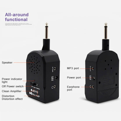 JOYO JA-01 2W Large Volume Guitar Amplifier Mini Portable Electric Guitar Bass Speakers with Distortion Timbre, Support MP3 / Earphone by JOYO