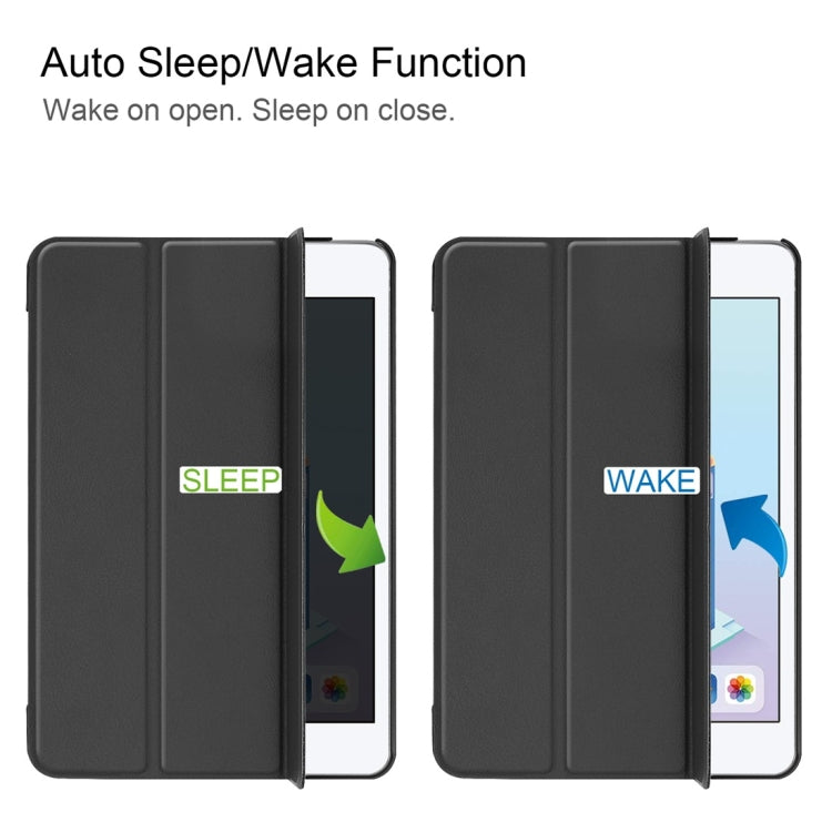 Custer Texture Horizontal Flip Smart PU Leather Case for iPad Mini 4 / Mini 5, with Sleep / Wake-up Function & Three-folding Holder (Black) by bashfashion