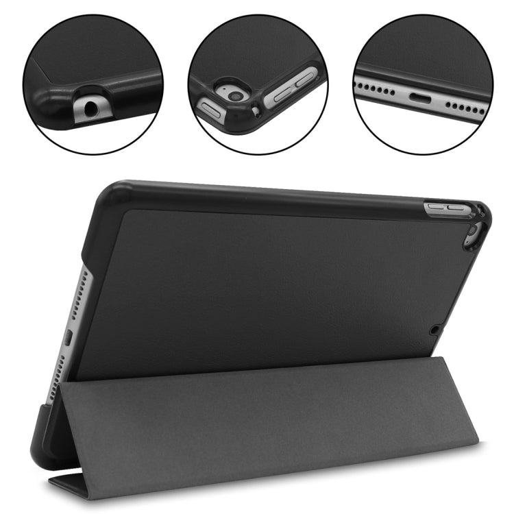 Custer Texture Horizontal Flip Smart PU Leather Case for iPad Mini 4 / Mini 5, with Sleep / Wake-up Function & Three-folding Holder (Black) by bashfashion