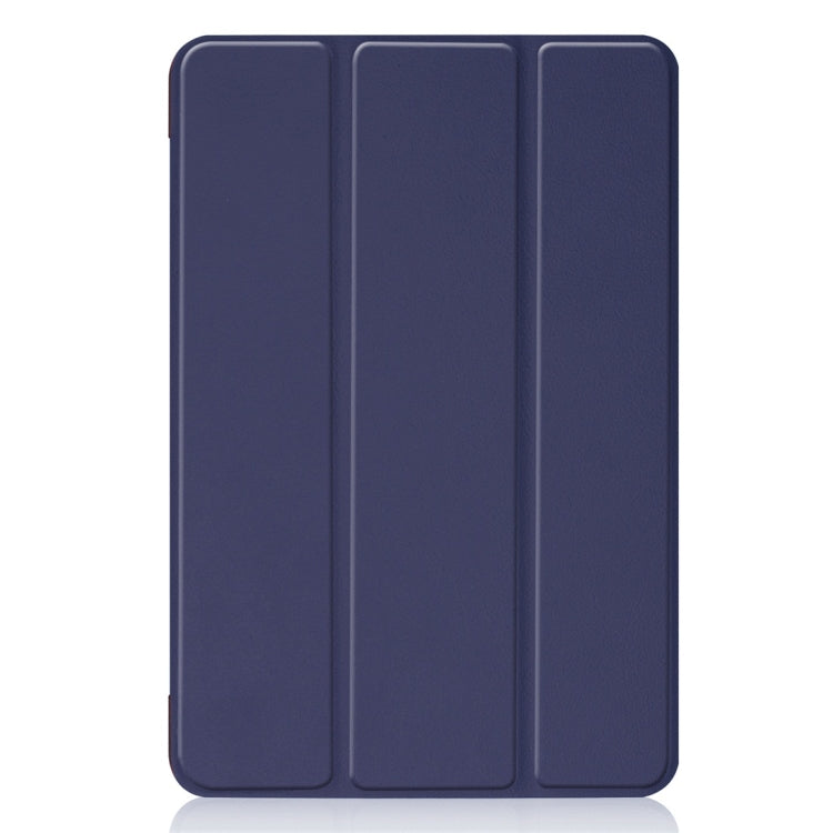 Custer Texture Horizontal Flip Smart PU Leather Case for iPad Mini 4 / Mini 5, with Sleep / Wake-up Function & Three-folding Holder (Blue) by bashfashion