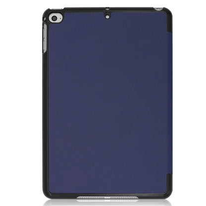 Custer Texture Horizontal Flip Smart PU Leather Case for iPad Mini 4 / Mini 5, with Sleep / Wake-up Function & Three-folding Holder (Blue) by bashfashion
