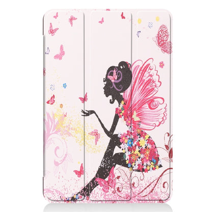 Fairy Girl Pattern Custer Texture Horizontal Flip PU Leather Case for iPad Mini 2019 / Mini 4 , with Three-folding Holder & Sleep / Wake-up Function by bashfashion