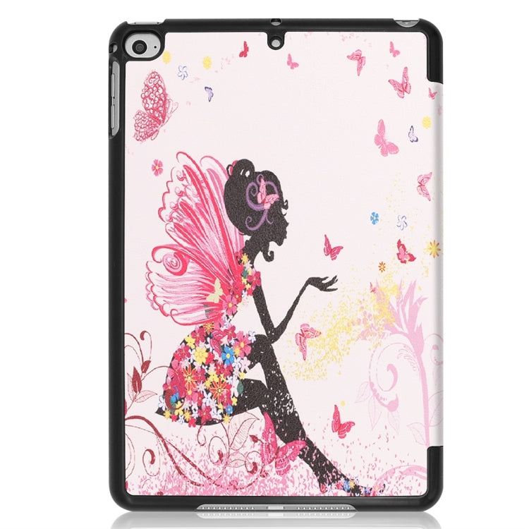 Fairy Girl Pattern Custer Texture Horizontal Flip PU Leather Case for iPad Mini 2019 / Mini 4 , with Three-folding Holder & Sleep / Wake-up Function by bashfashion