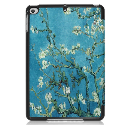 Apricot Flower Pattern Custer Texture Horizontal Flip PU Leather Case for iPad Mini 2019 / Mini 4 , with Three-folding Holder & Sleep / Wake-up Function by bashfashion