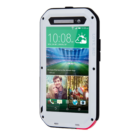 LOVE MEI for HTC One E8 Powerful Waterproof Dustproof Shockproof Anti-slip Metal Protective Case(White) by LOVE MEI