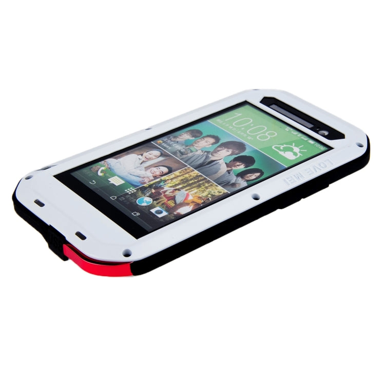 LOVE MEI for HTC One E8 Powerful Waterproof Dustproof Shockproof Anti-slip Metal Protective Case(White) by LOVE MEI