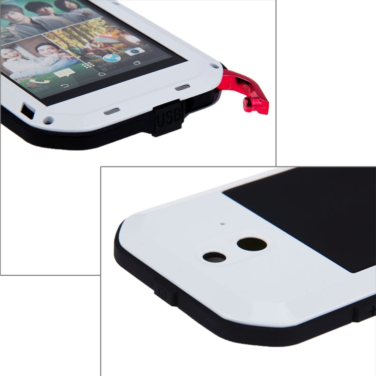 LOVE MEI for HTC One E8 Powerful Waterproof Dustproof Shockproof Anti-slip Metal Protective Case(White) by LOVE MEI