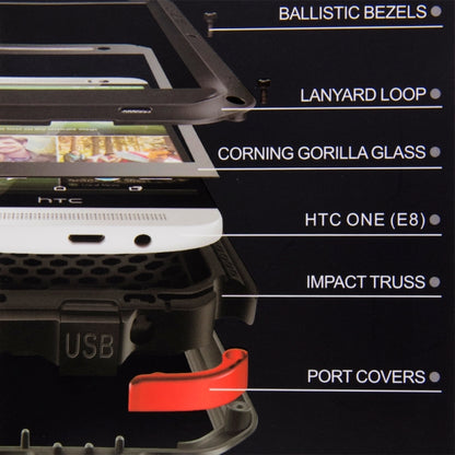 LOVE MEI for HTC One E8 Powerful Waterproof Dustproof Shockproof Anti-slip Metal Protective Case(White) by LOVE MEI