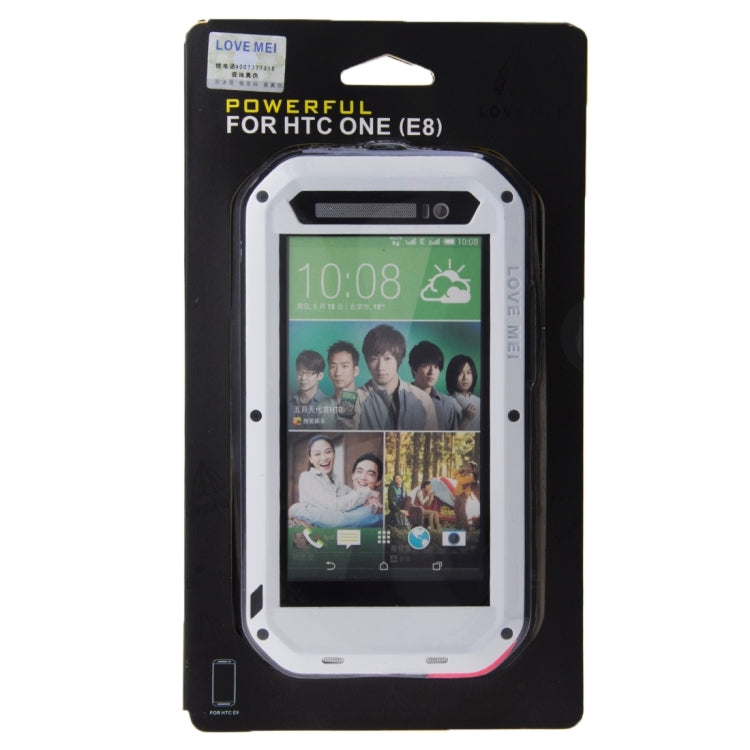 LOVE MEI for HTC One E8 Powerful Waterproof Dustproof Shockproof Anti-slip Metal Protective Case(White) by LOVE MEI