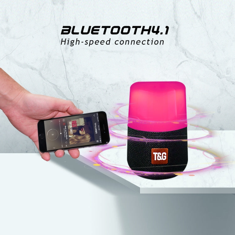 T&G TG168 Portable Wireless Bluetooth V5.0 Stereo Speaker with Handle, Built-in MIC, Support Flashing LED Light & TF Card & U Disk & AUX IN & FM(Cyan) by T&G