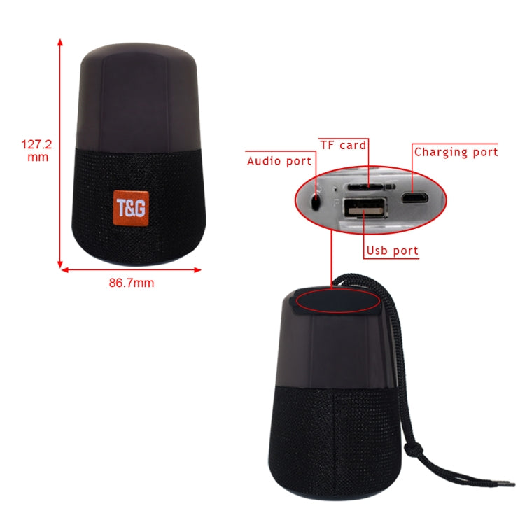 T&G TG168 Portable Wireless Bluetooth V5.0 Stereo Speaker with Handle, Built-in MIC, Support Flashing LED Light & TF Card & U Disk & AUX IN & FM(Cyan) by T&G