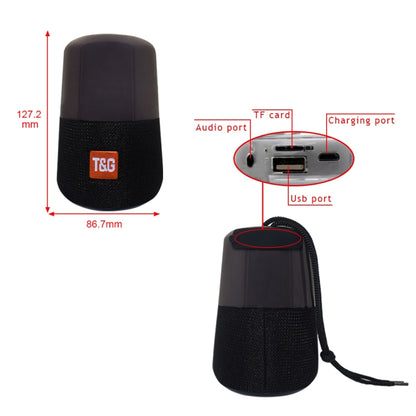 T&G TG168 Portable Wireless Bluetooth V5.0 Stereo Speaker with Handle, Built-in MIC, Support Flashing LED Light & TF Card & U Disk & AUX IN & FM(Cyan) by T&G