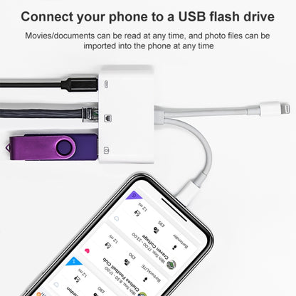 NK-107 Pro 3 in 1 USB-C / Type-C + 8 Pin Male to USB + RJ45 + 8 Pin Charging Female Interface Adapter by bashfashion
