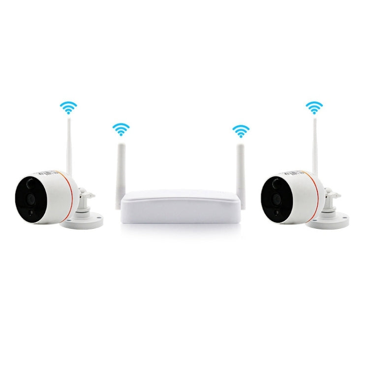 Indoor 4CH HD 1080P Security Wireless IP IR Camera Wifi Kit, Support Night Vision / PIR Detection / Two-Way Audio & Micro SD Card (128GB Max, IR Distance: 9m(White) by bashfashion