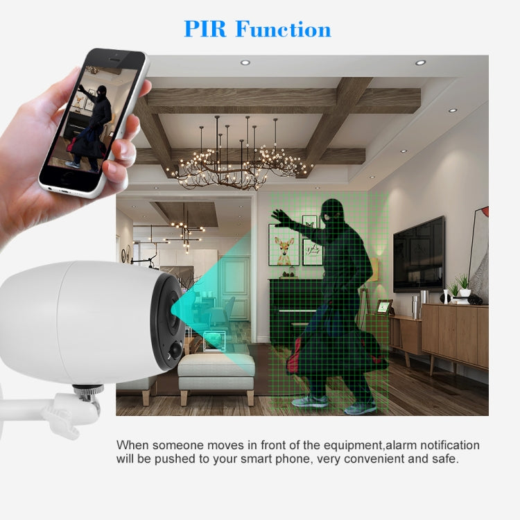 VESAFE VS-DC01 Security HD 720P Two-Way Audio Wireless Wifi IP Camera, Support Night Vision & PIR Detection & TF Card, IP54 Waterproof(White) by bashfashion