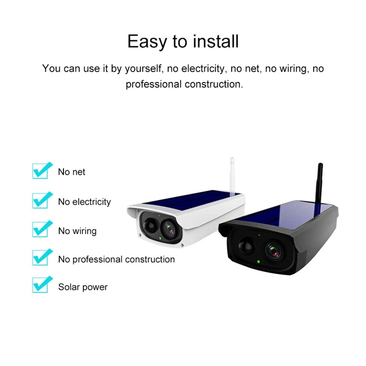 VESAFE VS-Y3 Outdoor HD 1080P Solar Power Security IP Camera, Support Motion Detection & PIR Wake up, IP66 Waterproof(White) by bashfashion