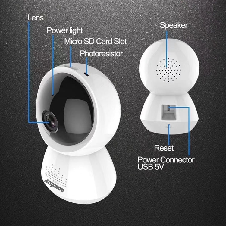 Anpwoo AP005 2.0MP 1080P 1/2.7 inch CMOS HD WiFi IP Camera, Support Motion Detection / Night Vision(White) by Anpwoo