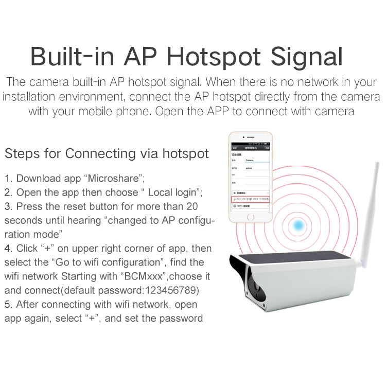 YS-Y4 1080P HD Solar Wifi Battery Camera, Support Motion Detection & Infrared Night Vision & SD Card(Max 32GB) by bashfashion