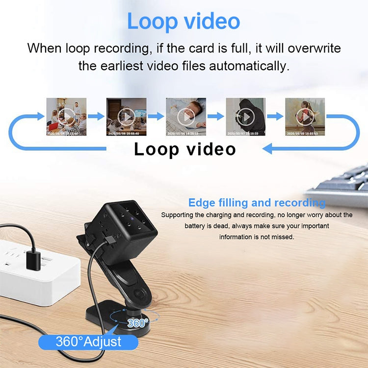 MD25 1080P Wearable Smart HD Camera Wireless Sport Camera, Support Infrared Night Vision / Motion Detection / TF Card by bashfashion