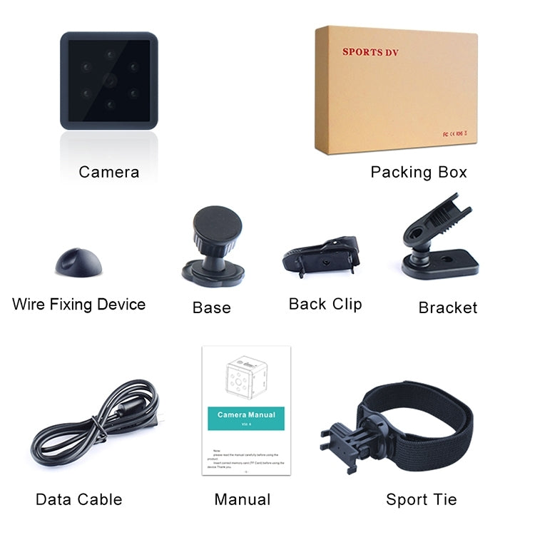 MD25 1080P Wearable Smart HD Camera Wireless Sport Camera, Support Infrared Night Vision / Motion Detection / TF Card by bashfashion