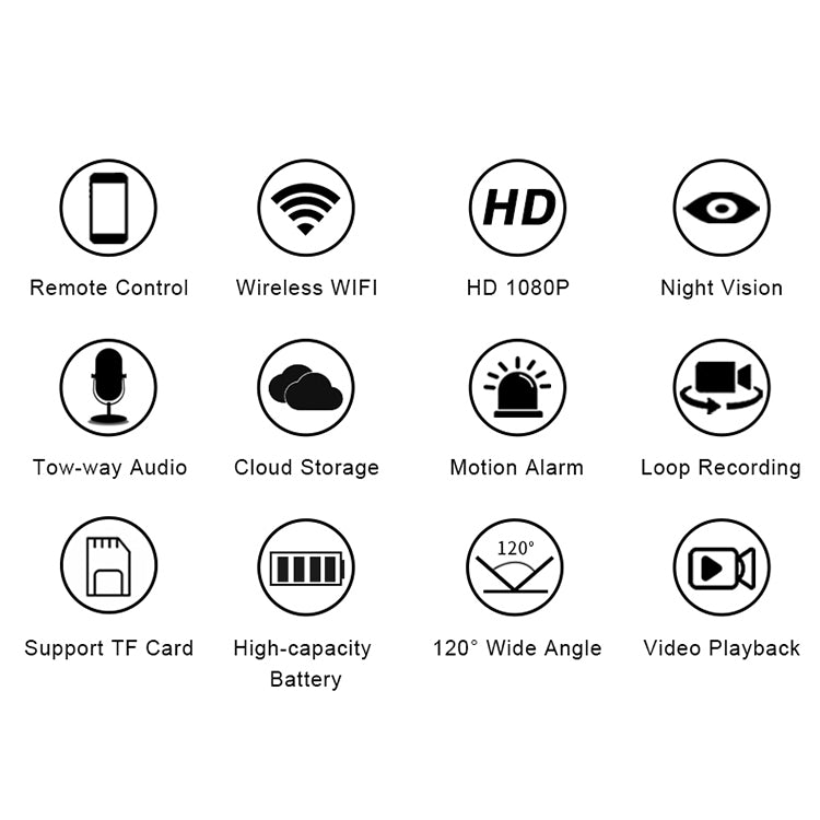 WD9 1080P WiFi Network Remote Monitoring Camera, Support Motion Detection / Infrared Night Vision / Two-way Voice Intercom by bashfashion