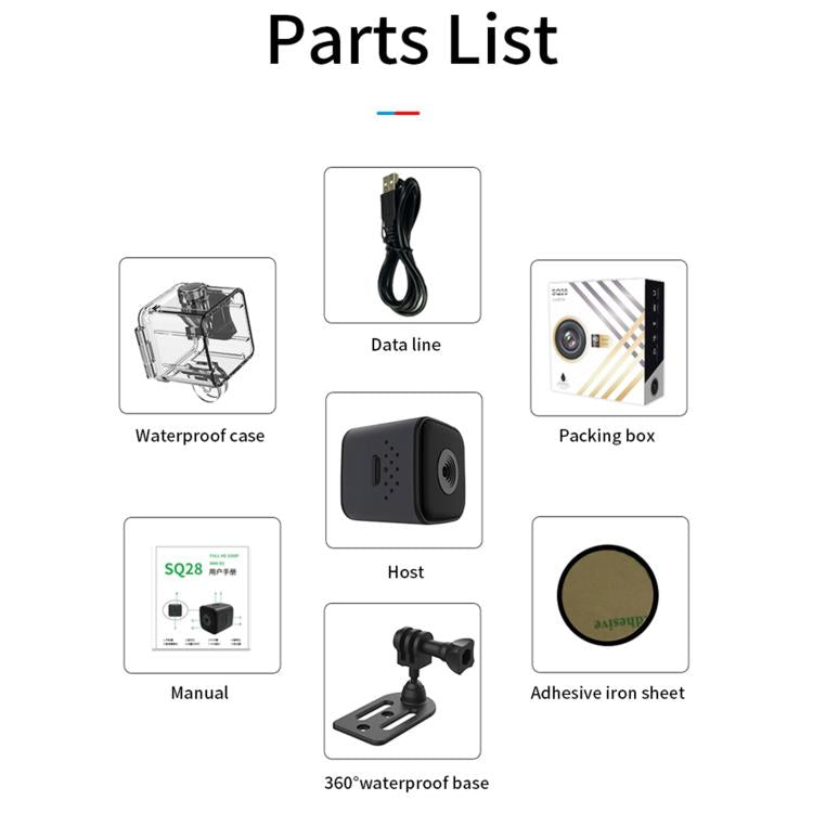 SQ28 1080P Mini Waterproof HD Smart Camera, Support Night Vision by bashfashion