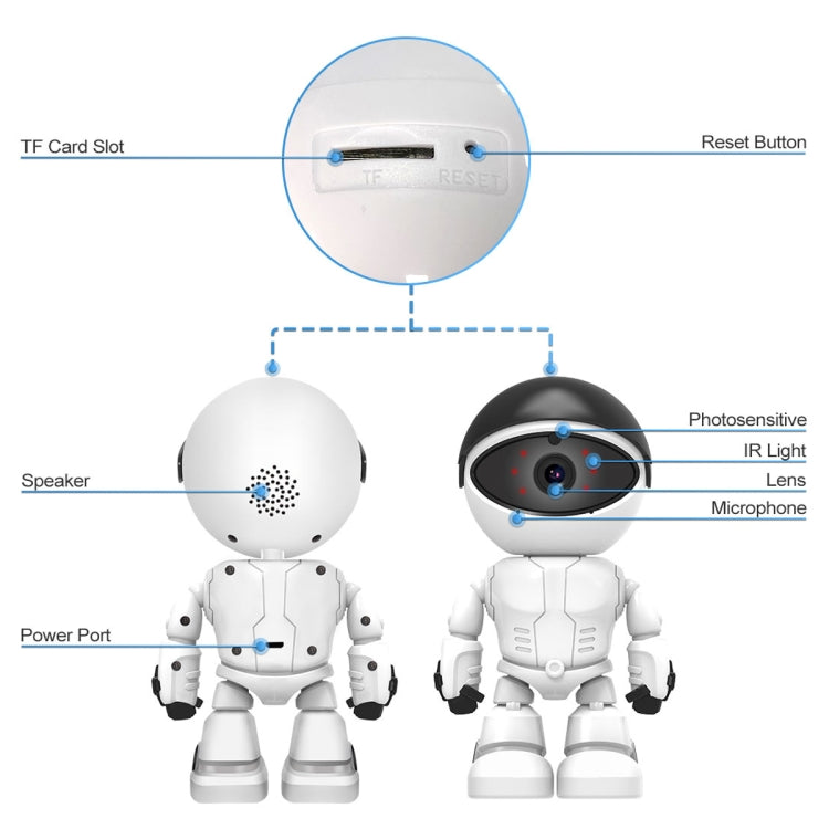 ESCAM PT205 HD 1080P Robot WiFi IP Camera, Support Motion Detection / Night Vision, IR Distance: 10m, US Plug by ESCAM