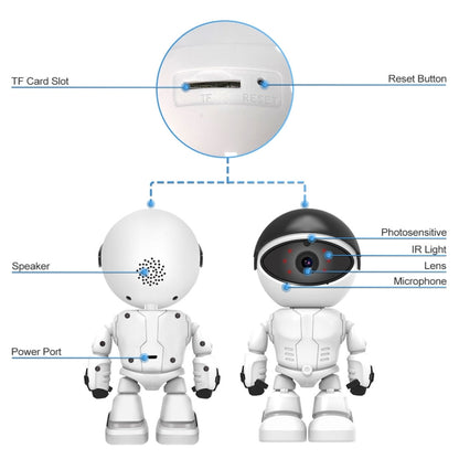 ESCAM PT205 HD 1080P Robot WiFi IP Camera, Support Motion Detection / Night Vision, IR Distance: 10m, US Plug by ESCAM