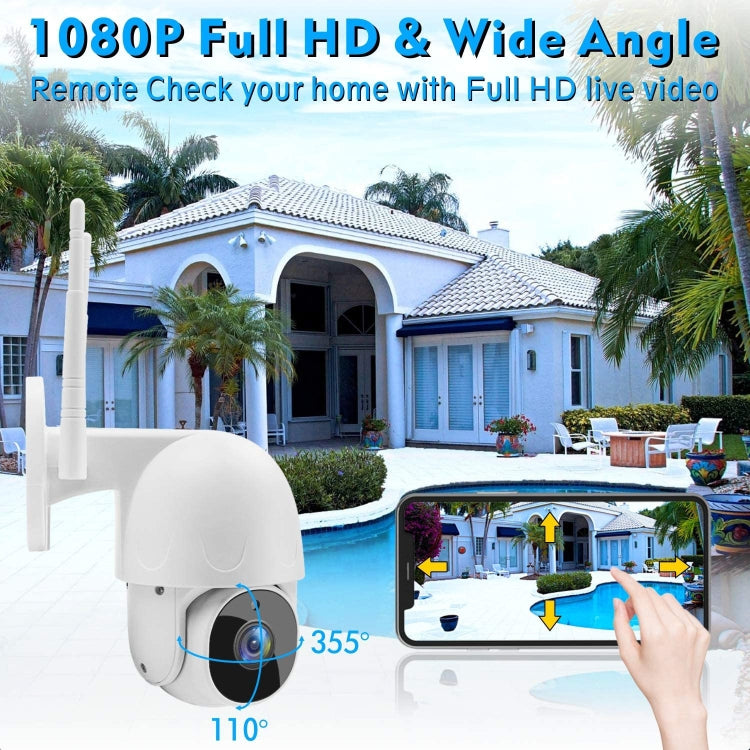 Tuya QX45 1080P Full HD IP65 Waterproof 2.4G Wireless IP Camera, Support Motion Detection & Two-way Audio & Night Vision & TF Card, UK Plug by bashfashion