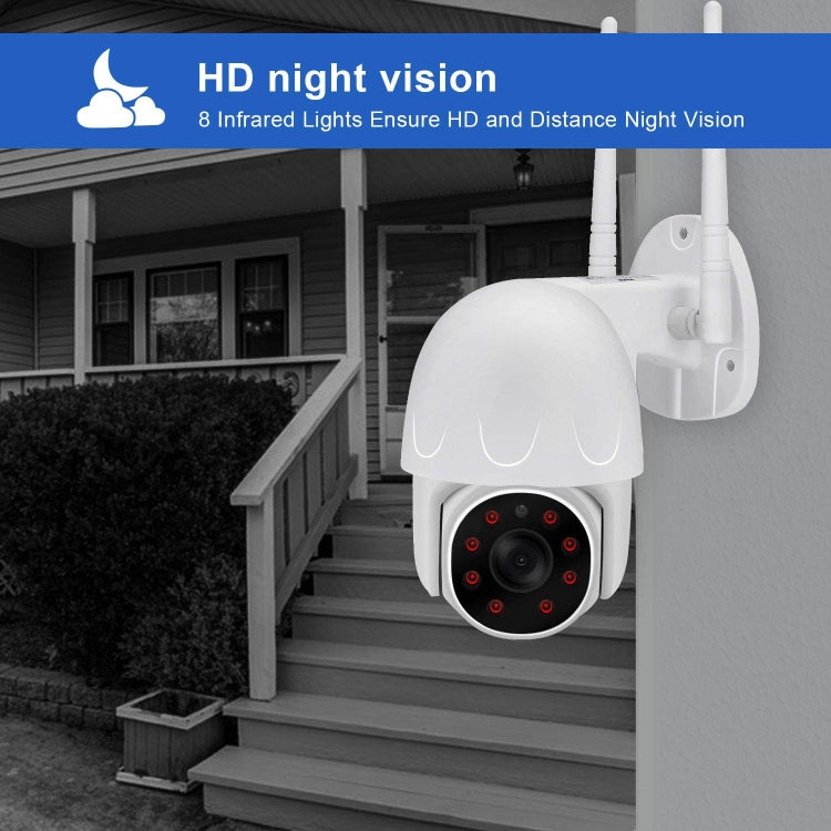 Tuya QX45 1080P Full HD IP65 Waterproof 2.4G Wireless IP Camera, Support Amazon Alexa & Google Home & Motion Detection & Two-way Audio & Night Vision & TF Card, EU Plug by bashfashion