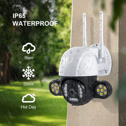 QX55 3.0 Million Pixels IP65 Waterproof 2.4G Wireless IP Camera, Support Motion Detection & Two-way Audio & Night Vision & TF Card, EU Plug by bashfashion