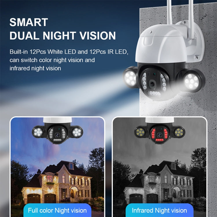 QX55 3.0 Million Pixels IP65 Waterproof 2.4G Wireless IP Camera, Support Motion Detection & Two-way Audio & Night Vision & TF Card, US Plug by bashfashion