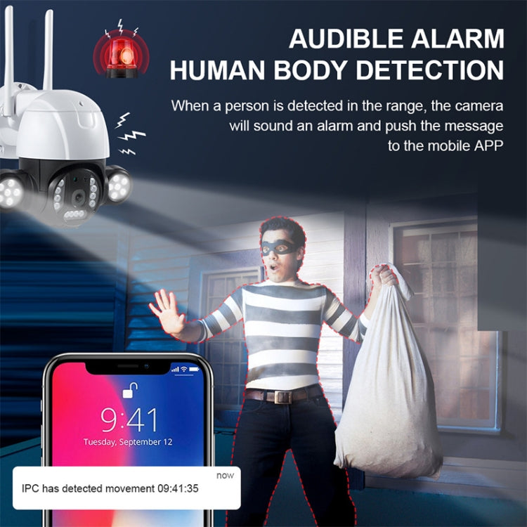 QX55 3.0 Million Pixels IP65 Waterproof 2.4G Wireless IP Camera, Support Motion Detection & Two-way Audio & Night Vision & TF Card, US Plug by bashfashion