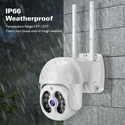 Tuya QX56 3.0 Million Pixels IP66 Waterproof 2.4G Wireless IP Camera, Support Amazon Alexa & Google Home & Motion Detection & Two-way Audio & Full Color Night Vision & TF Card, EU Plug by bashfashion